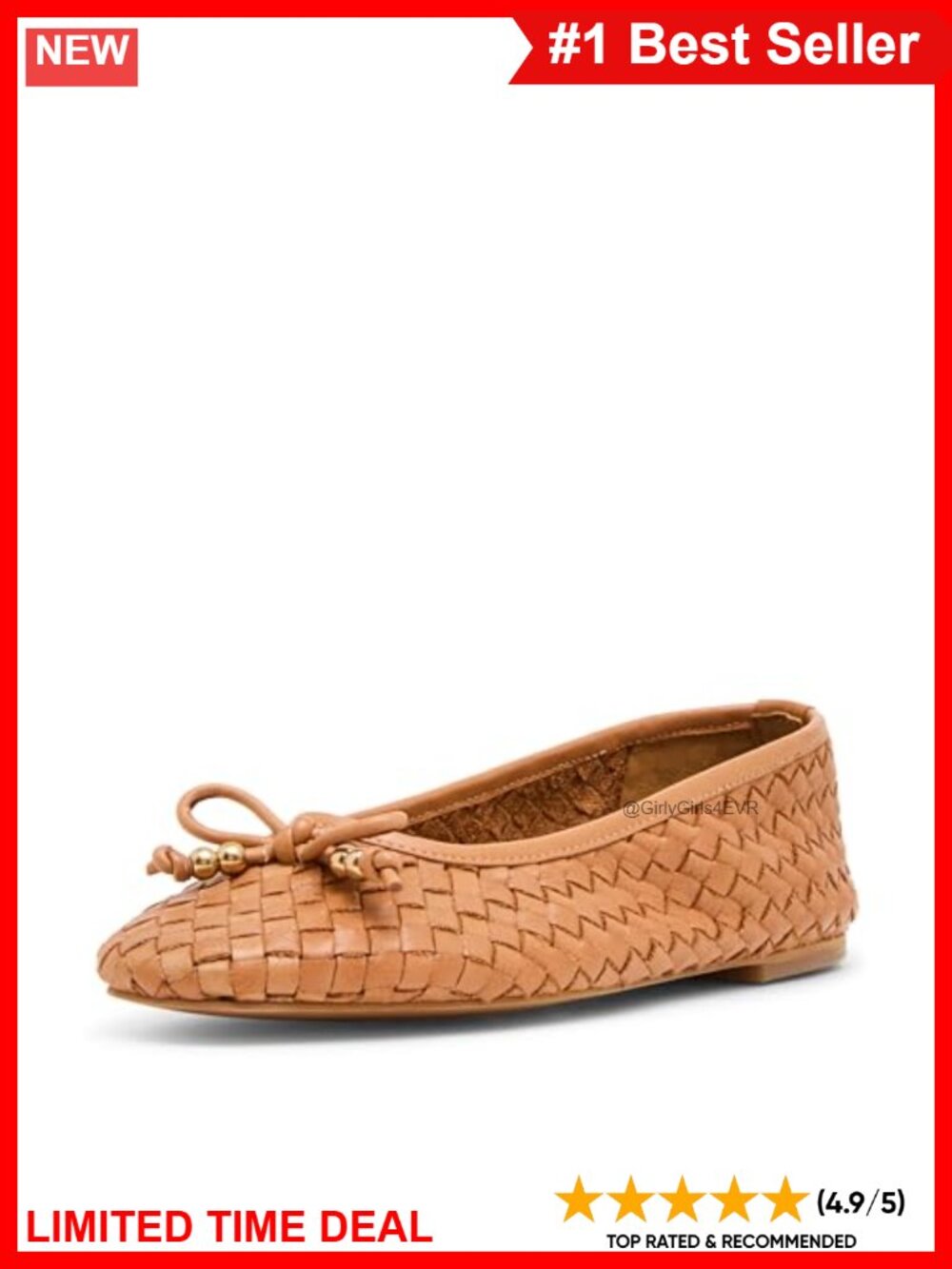 Leather Ballet Flat Round Toe Slip-On Casual Shoe